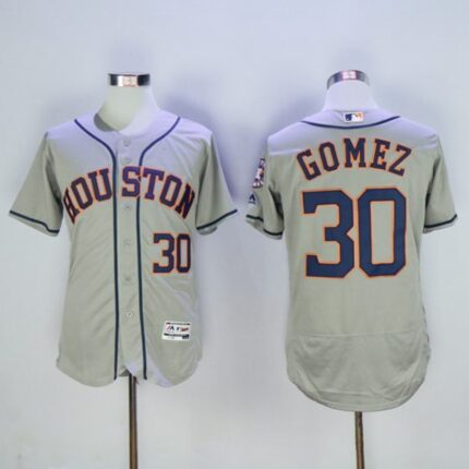 Astros #30 Carlos Gomez Grey Flexbase Authentic Collection Stitched MLB Jersey