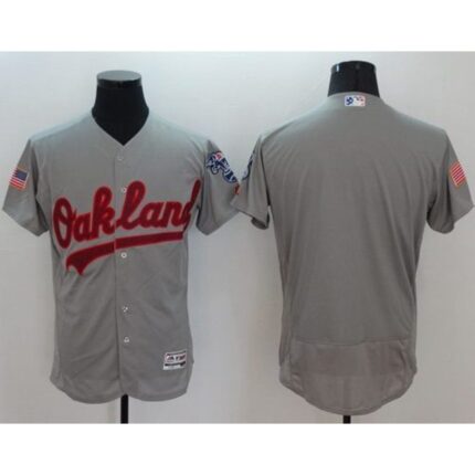 Athletics Blank Grey Fashion Stars & Stripes Flexbase Authentic Stitched MLB Jersey