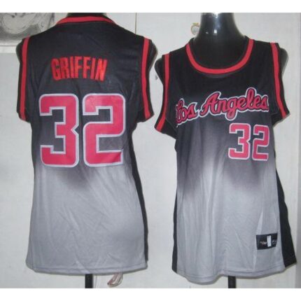 Clippers #32 Blake Griffin Black/Grey Women's Fadeaway Fashion Stitched NBA Jersey