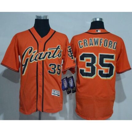 Giants #35 Brandon Crawford Orange Flexbase Authentic Collection Stitched MLB jerseys