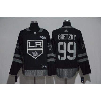 Los Angeles Kings #99 Wayne Gretzky Black Men's 1917-2017 100th  Anniversary   Stitched NHL Jersey