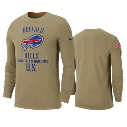 Men's Buffalo Bills Tan 2019 Salute to Service Sideline Performance Long Sleeve Shirt