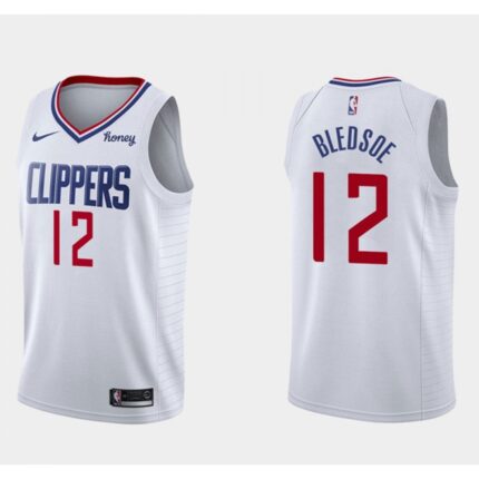 Men's Los Angeles Clippers #12 Eric Bledsoe White Association Edition Stitched Basketball Jersey