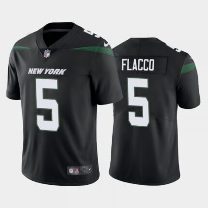 Men's New York Jets #5 Joe Flacco Black Vapor Untouchable Limited Stitched Jersey