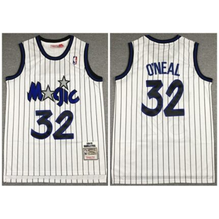 Men's Orlando Magic #32 Shaquille O'Neal  White Throwback Stitched Jersey