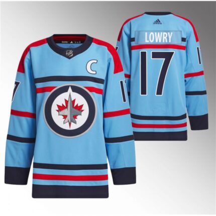 Men's Winnipeg Jets #17 Adam Lowry Light  Blue Anniversary Primegreen Stitched Jersey