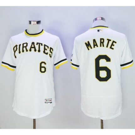 Pirates #6 Starling Marte White Flexbase Authentic Collection Cooperstown Stitched MLB Jersey