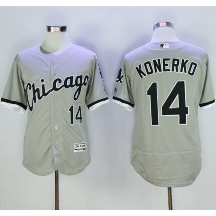 White Sox #14 Paul Konerko Grey Flexbase Authentic Collection Stitched MLB Jersey