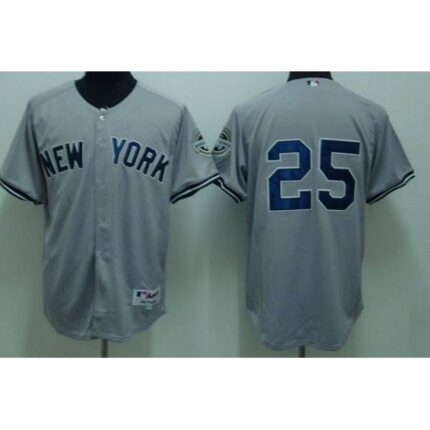 Yankees #25 Mark Teixeira Stitched Grey Youth MLB Jersey