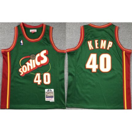 Youth Oklahoma City Thunder #40 Shawn Kemp Green Stitched Basketball  Jersey