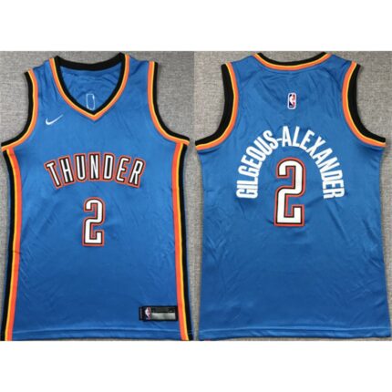 Youth Oklahoma City Thunder #2 Shai Gilgeous-Alexander Blue Stitched Basketball  Jersey
