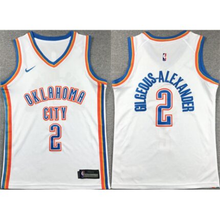 Youth Oklahoma City Thunder #2 Shai Gilgeous-Alexander White Stitched Basketball  Jersey